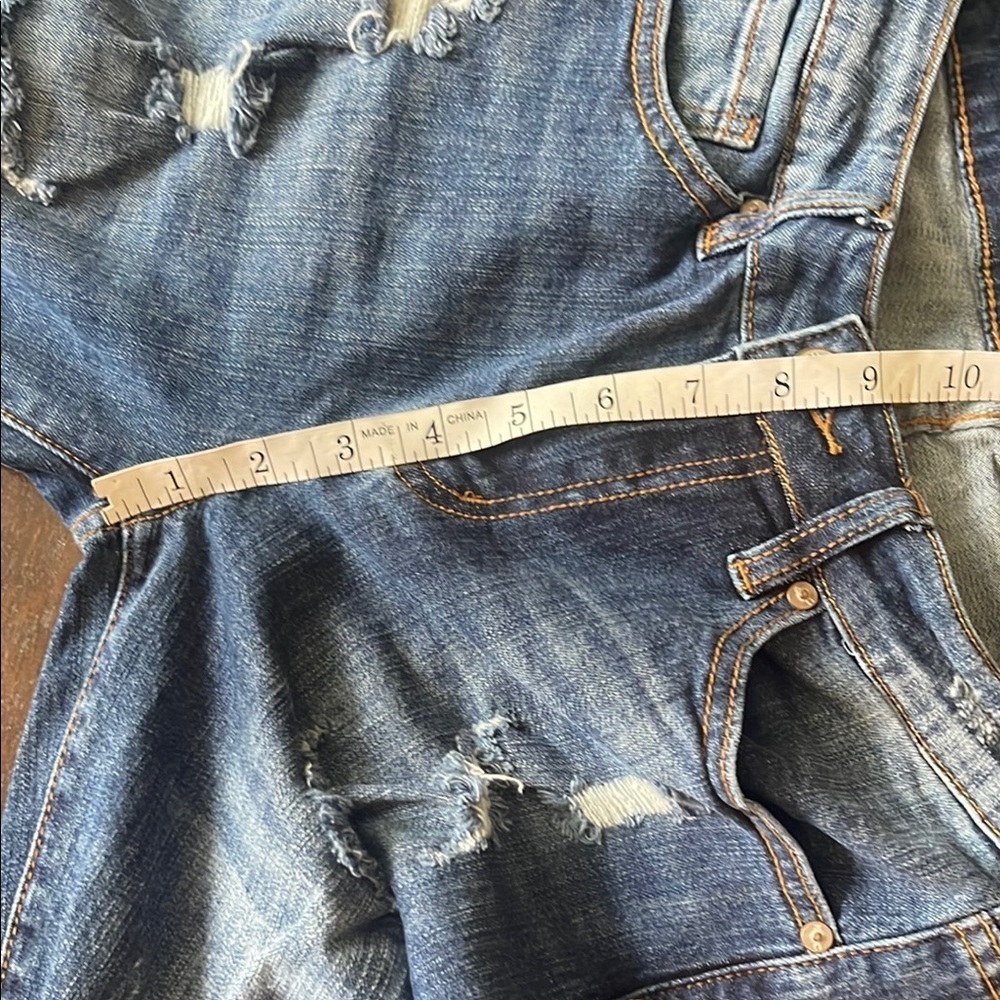 KanCan Ripped Medium-Dark Blue 7/27 Shark Bite Distressed Skinny Jeans - Picture 8 of 11